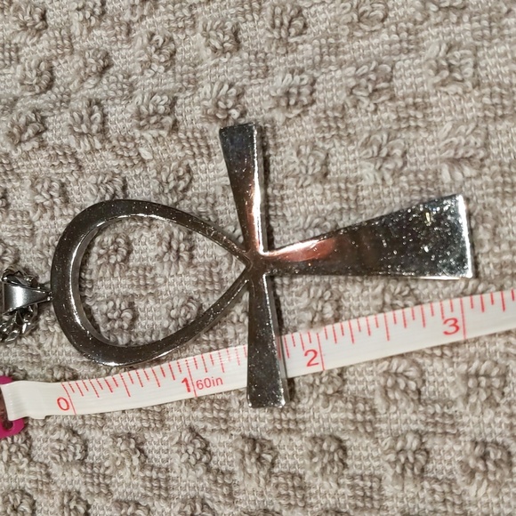 -- SOLD -- Evil Pawn Ankh Pendant Necklace Stainless Steel - Picture 5 of 7